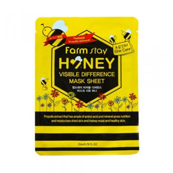 Farm Stay Honey Mask :  Honey Propolis extract that has ample of amino acid and mineral gives nutrition and moisturizes dried skin and makes moist and healthy skin.  10pcs(bag)  