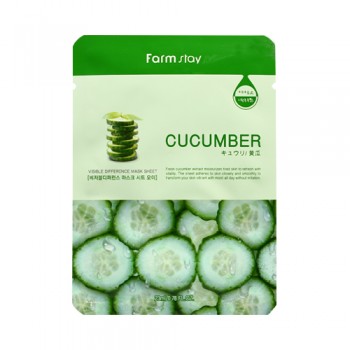 Farm Stay Cucumber 青瓜面膜  商品簡介 含青瓜精華成分，對抗自己基，抗氧、鎮定保濕，减少肌膚病毒素，美白保水。10pcs(bag) 