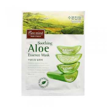 [PURE MIND] Soothing Aloe Essence Mask  Contains moisturizing aloe. Mask supplies a concentration of moisture to skin, leaving it hydrated. 10pcs(box)  
