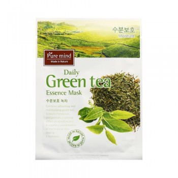 Pure Mind 青瓜補濕精華面膜  蘊含新鮮青瓜萃取液，能為肌膚提供高度集中的水分，促進肌膚表皮的血液循環，具有收斂、冷卻和深層保濕效果，對敏感肌膚更能起鎮靜作用。10pcs(box) 